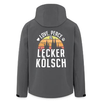 Amour Paix Lecker Kölsch Carnaval de Cologne Cathédrale de Cologne - Veste softshell homme en polyester recyclé Stanley/Stella - noir - Dos - AI Model Male 185 light (185cm)