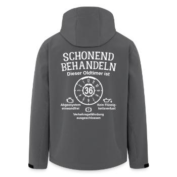 36. Geburtstag Schonend Behandeln Oldtimer Ist 36 - Recycelte Männer Softshell-Jacke von Stanley/Stella - Schwarz - Hinten - AI Model Male 185 light (185cm)