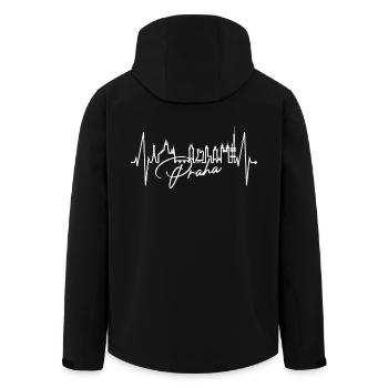 Prag Skyline Herzschlag Tschechien Herz Love Praha - Recycelte Männer Softshell-Jacke von Stanley/Stella - Schwarz - Hinten - AI Model Male 185 light (185cm)