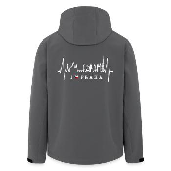 Prag Skyline Herzschlag Tschechien Herz Love Praha - Recycelte Männer Softshell-Jacke von Stanley/Stella - Schwarz - Hinten - AI Model Male 185 light (185cm)