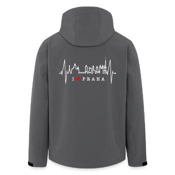 Prag Skyline Herzschlag Tschechien Herz Love Praha - Recycelte Männer Softshell-Jacke von Stanley/Stella - Schwarz - Hinten - AI Model Male 185 light (185cm)