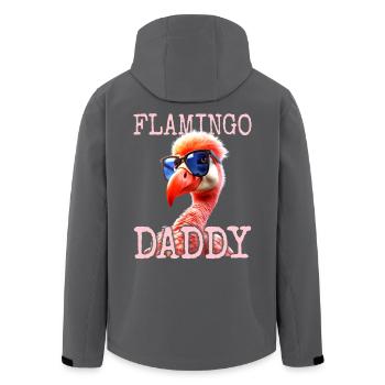 Flamant rose papa papa fête des pères flamants roses papa - Veste softshell homme en polyester recyclé Stanley/Stella - noir - Dos - AI Model Male 185 light (185cm)