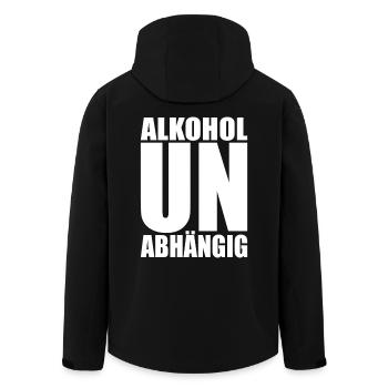 Alkoholunabhängig Sober Straight Edge Alkoholfrei - Recycelte Männer Softshell-Jacke von Stanley/Stella - Schwarz - Hinten - AI Model Male 185 light (185cm)