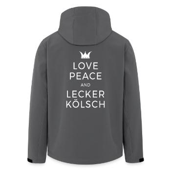 Love Peace Lecker Kölsch Köln Karneval Kölner Dom - Recycelte Männer Softshell-Jacke von Stanley/Stella - Schwarz - Hinten - AI Model Male 185 light (185cm)