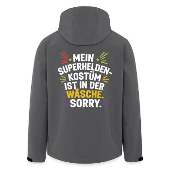 Le costume de super-héros est dans la blanchisserie Carnaval Cologne - Veste softshell homme en polyester recyclé Stanley/Stella - noir - Dos - AI Model Male 185 light (185cm)