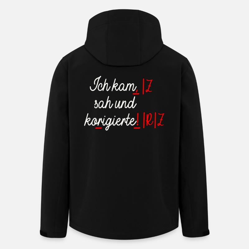 Deutschlehrer Ich Kam Sah Und Korrigierte Lehrer - Recycelte Männer Softshell-Jacke von Stanley/Stella - Schwarz