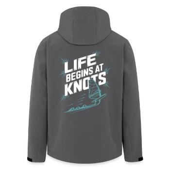 Windsurfing Life Begins At 20 Knots Windsurfer - Men’s Recycled Softshell Jacket by Stanley/Stella - black - Back - AI Model Male 185 light (185cm)