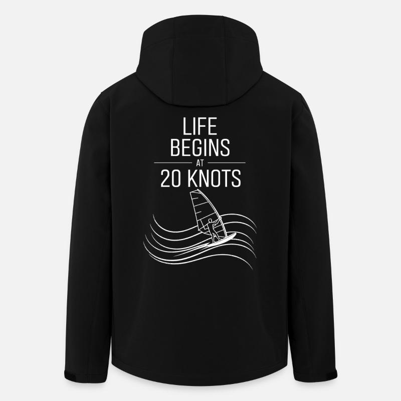 Windsurfing Life Begins At 20 Knots Windsurfer - Recycelte Männer Softshell-Jacke von Stanley/Stella - Schwarz