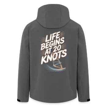 Windsurfing Life Begins At 20 Knots Windsurfer - Men’s Recycled Softshell Jacket by Stanley/Stella - black - Back - AI Model Male 185 light (185cm)