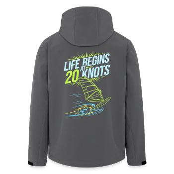 Windsurfing Life Begins At 20 Knots Windsurfer - Men’s Recycled Softshell Jacket by Stanley/Stella - black - Back - AI Model Male 185 light (185cm)