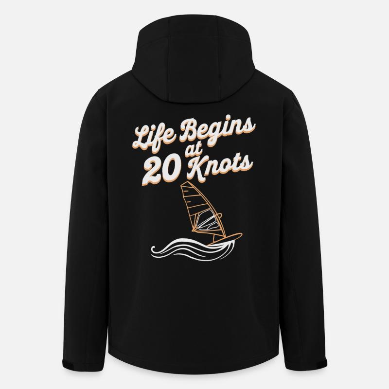 Windsurfing Life Begins At 20 Knots Windsurfer - Recycelte Männer Softshell-Jacke von Stanley/Stella - Schwarz