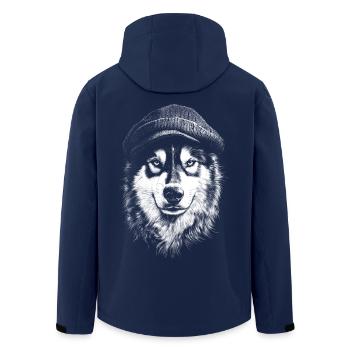 Alaskan Malamute Pudelmütze Hunde Schlittenhund - Recycelte Männer Softshell-Jacke von Stanley/Stella - Navy - Hinten - AI Model Male 185 light (185cm)