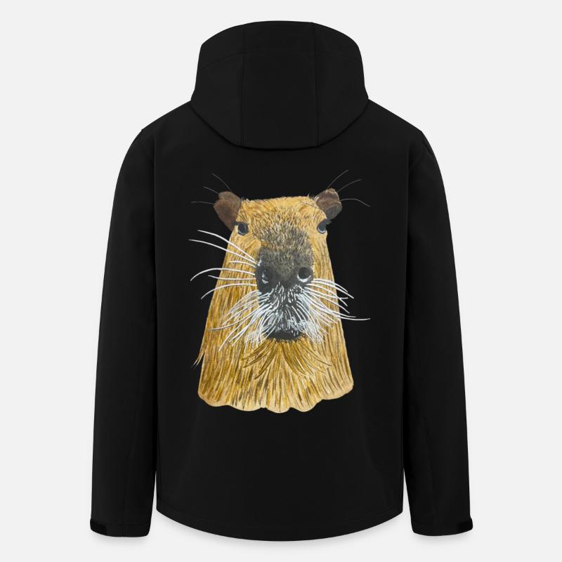 cute Capybara Wasserschwein Capibara Meerschwein - Recycelte Männer Softshell-Jacke von Stanley/Stella - Schwarz