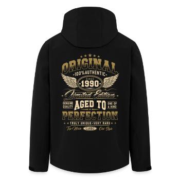Original des années 1990 Vintage Born Cadeau d’anniversaire - Veste softshell homme en polyester recyclé Stanley/Stella - noir - Dos - AI Model Male 185 light (185cm)