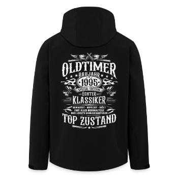 Oldtimer Baujahr 1995 Jahrgang Geburtstag Geschenk - Recycelte Männer Softshell-Jacke von Stanley/Stella - Schwarz - Hinten - AI Model Male 185 light (185cm)