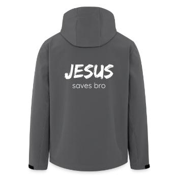 Jésus sauve Dieu Dieu Christ Christ Idée de cadeau - Veste softshell homme en polyester recyclé Stanley/Stella - noir - Dos - AI Model Male 185 light (185cm)