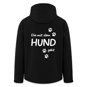 The one who goes with the dog - Men’s Recycled Softshell Jacket by Stanley/Stella - black - Back - AI Model Male 185 light (185cm)