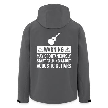 Funny Acoustic Guitar Gift Idea - Men’s Recycled Softshell Jacket by Stanley/Stella - black - Back - AI Model Male 185 light (185cm)