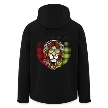 Rastafari Löwe - Recycelte Männer Softshell-Jacke von Stanley/Stella - Schwarz - Hinten - AI Model Male 185 light (185cm)