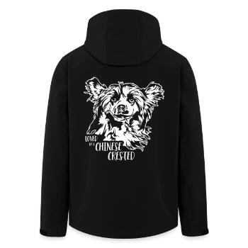 Loved by a Chinese Crested Hunde Hund Wilsigns - Recycelte Männer Softshell-Jacke von Stanley/Stella - Schwarz - Hinten - AI Model Male 185 light (185cm)