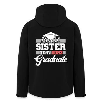 Stolze Schwester eines Abschlussgeschenks 2023 - Recycelte Männer Softshell-Jacke von Stanley/Stella - Schwarz - Hinten - AI Model Male 185 light (185cm)