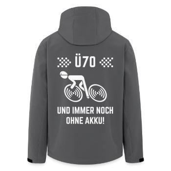 Ü70 Und Immer Noch Ohne Akku! (Fahrrad Rennrad W) - Recycelte Männer Softshell-Jacke von Stanley/Stella - Schwarz - Hinten - AI Model Male 185 light (185cm)
