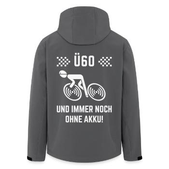 Ü60 Und Immer Noch Ohne Akku! (Fahrrad Rennrad W) - Recycelte Männer Softshell-Jacke von Stanley/Stella - Schwarz - Hinten - AI Model Male 185 light (185cm)