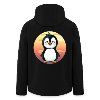 Coucher de soleil sur le pingouin Kawaii - Veste softshell homme en polyester recyclé Stanley/Stella - noir - Dos - AI Model Male 185 light (185cm)