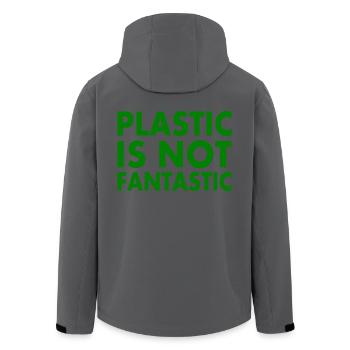 Plastic is not fantastic - Recycelte Männer Softshell-Jacke von Stanley/Stella - Schwarz - Hinten - AI Model Male 185 light (185cm)