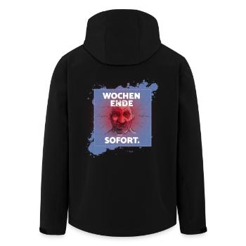 Wochenende SOFORT. - Recycelte Männer Softshell-Jacke von Stanley/Stella - Schwarz - Hinten - AI Model Male 185 light (185cm)