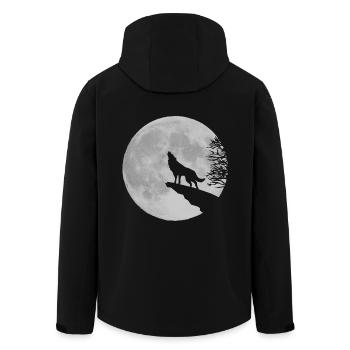 Loup-garou hurlement de loup lune roches complet - Veste softshell homme en polyester recyclé Stanley/Stella - noir - Dos - AI Model Male 185 light (185cm)
