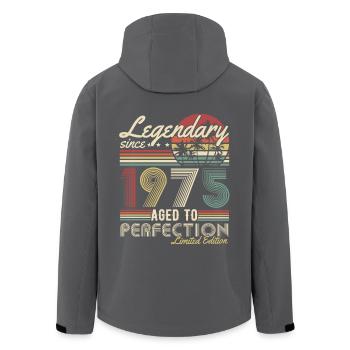 Legendary Since 1975 Vintage Birthday Gift - Men’s Recycled Softshell Jacket by Stanley/Stella - anthracite - Back - AI Model Male 185 light (185cm)