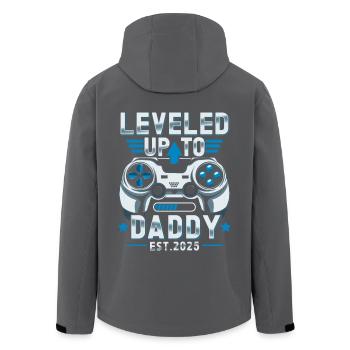 Promoted to dad in 2025 - Men’s Recycled Softshell Jacket by Stanley/Stella - black - Back - AI Model Male 185 light (185cm)