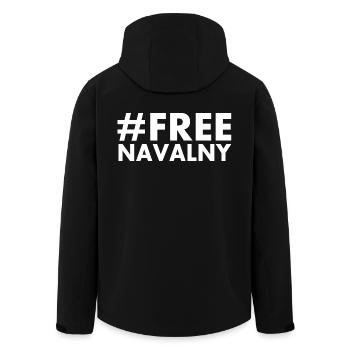 Free navalny - Men’s Recycled Softshell Jacket by Stanley/Stella - black - Back - AI Model Male 185 light (185cm)