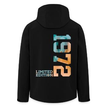 54TH BIRTHDAY LIMITED EDITION 1972 - Men’s Recycled Softshell Jacket by Stanley/Stella - black - Back - AI Model Male 185 light (185cm)
