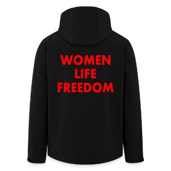 Women life freedom - Recycelte Männer Softshell-Jacke von Stanley/Stella - Schwarz - Hinten - AI Model Male 185 light (185cm)