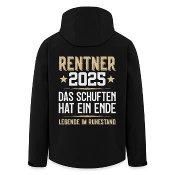 LEGENDE IM RUHESTAND RENTE RENTNER 2025 - Recycelte Männer Softshell-Jacke von Stanley/Stella - Schwarz - Hinten - AI Model Male 185 light (185cm)