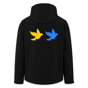 Ukraine - Recycelte Männer Softshell-Jacke von Stanley/Stella - Schwarz - Hinten - AI Model Male 185 light (185cm)