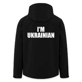 Ukraine - Recycelte Männer Softshell-Jacke von Stanley/Stella - Schwarz - Hinten - AI Model Male 185 light (185cm)