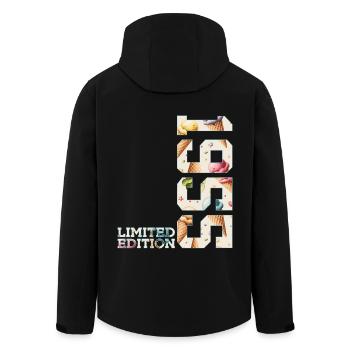 LIMITED EDITION 1955 71 JAHRE EIS 71. GEBURTSTAG - Recycelte Männer Softshell-Jacke von Stanley/Stella - Schwarz - Hinten - AI Model Male 185 light (185cm)