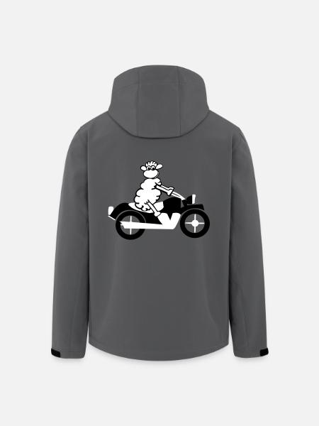 sheep_motorrad_1 - Veste softshell homme en polyester recyclé Stanley/Stella - noir