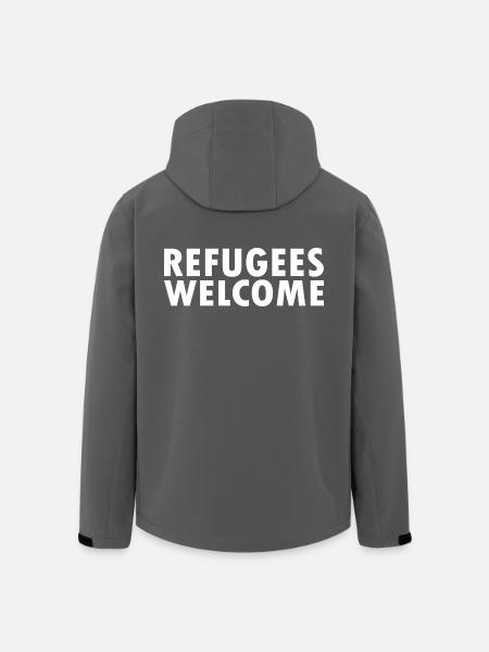 refugees welcome - Men’s Recycled Softshell Jacket by Stanley/Stella - black