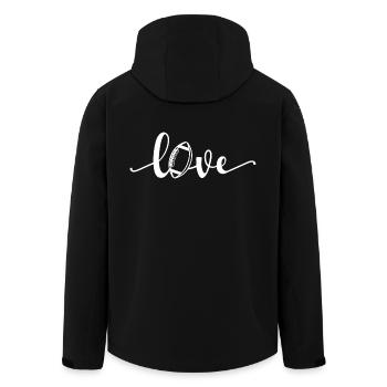 Liebe American Football - Geschenk für Fußballer - Recycelte Männer Softshell-Jacke von Stanley/Stella - Schwarz - Hinten - AI Model Male 185 light (185cm)