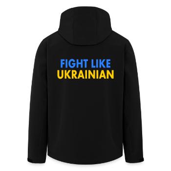 Fight like ukrainian - Men’s Recycled Softshell Jacket by Stanley/Stella - black - Back - AI Model Male 185 light (185cm)