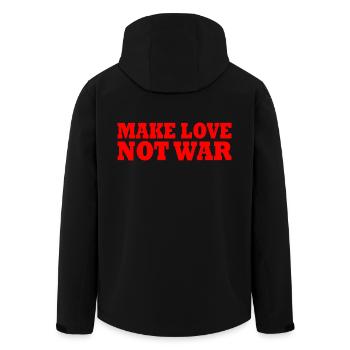 Make love not war - Veste softshell homme en polyester recyclé Stanley/Stella - noir - Dos - AI Model Male 185 light (185cm)