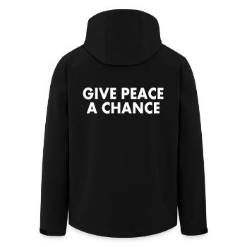 Give peace a chance - Men’s Recycled Softshell Jacket by Stanley/Stella - black - Back - AI Model Male 185 light (185cm)