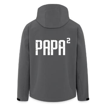 Papa von 2 Spaß Papa von zwei Vatertagsgeschenk - Recycelte Männer Softshell-Jacke von Stanley/Stella - Schwarz - Hinten - AI Model Male 185 light (185cm)