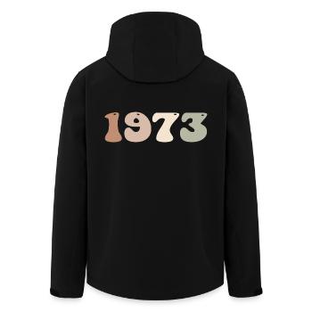 1973 - Men’s Recycled Softshell Jacket by Stanley/Stella - black - Back - AI Model Male 185 light (185cm)