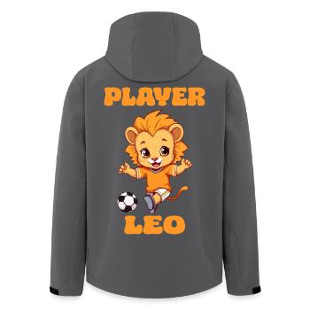 Soccer Player Leo Zodiac Sign Leo Soccer Player - Men’s Recycled Softshell Jacket by Stanley/Stella - black - Back - AI Model Male 185 light (185cm)