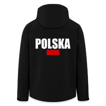 Poland - Men’s Recycled Softshell Jacket by Stanley/Stella - black - Back - AI Model Male 185 light (185cm)